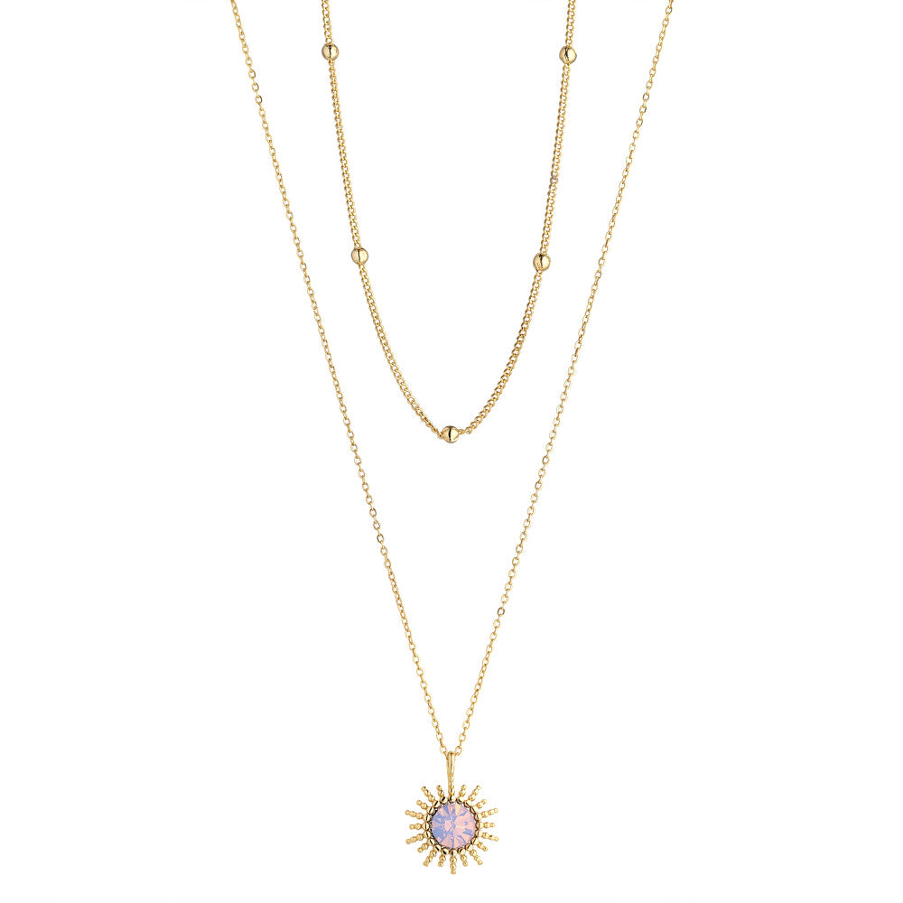 Rosewater Opal Sunburst Necklace