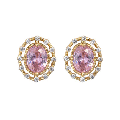 Vintage Pink Crystal Earrings
