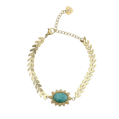 Semi Precious Amazon Stone Bracelet