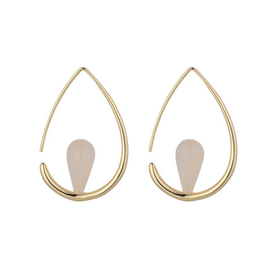 Gia Pink Aventurine Hoops