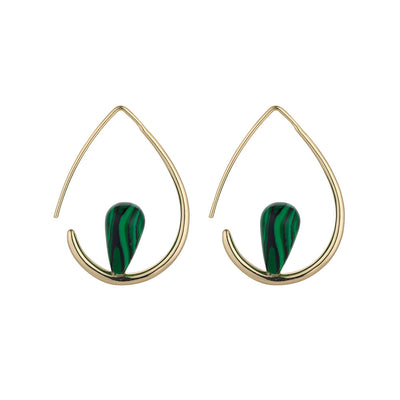 Gia Malachite Hoops