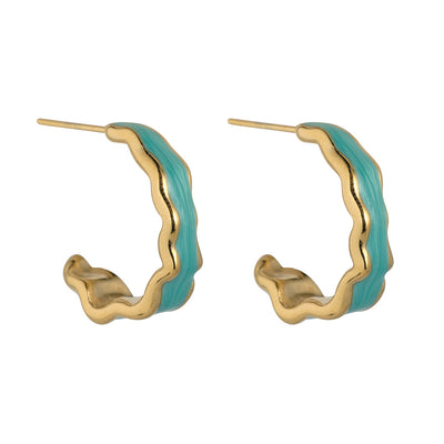 Wavy Shape Aqua Hoops