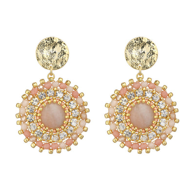 Pink Aventurine Statement Earrings