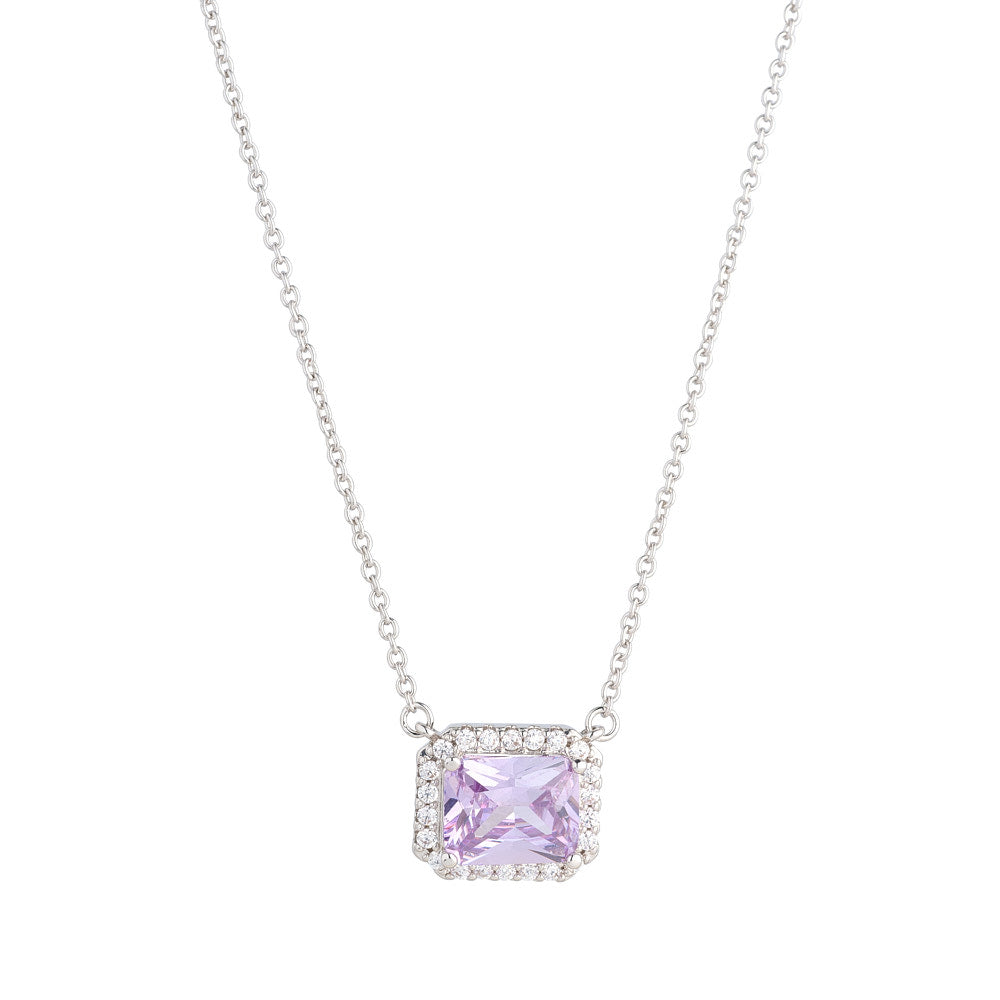 Horizontal Lavender CZ Necklace