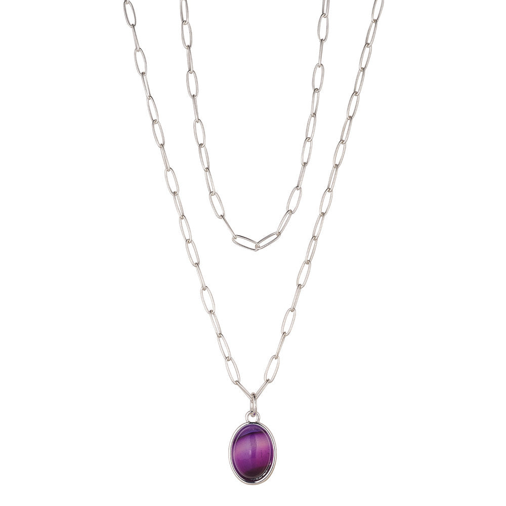 Silver & Amethyst Layered Necklace