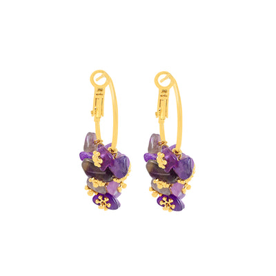 Semi Precious Amethyst Earrings