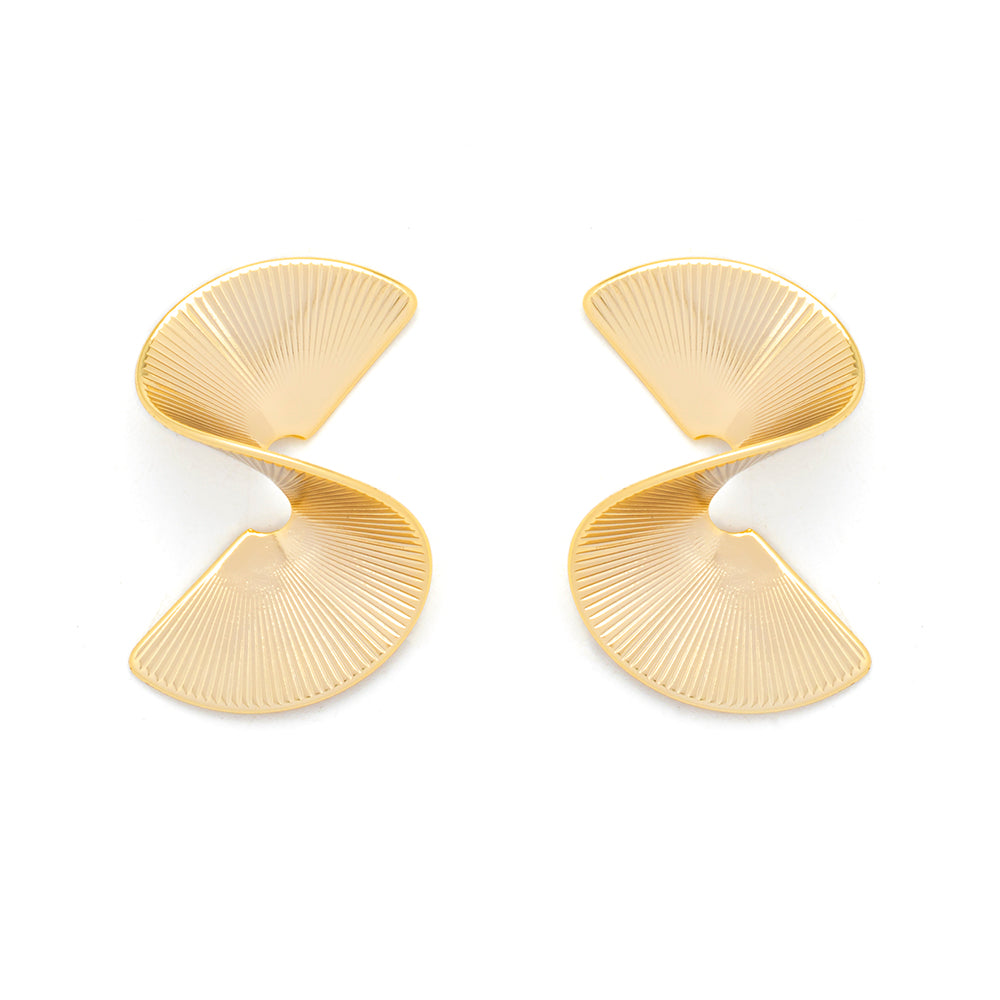 Spiral Style Gold Earrings