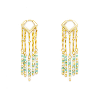 Green Tone, Semi Precious Stone Earrings