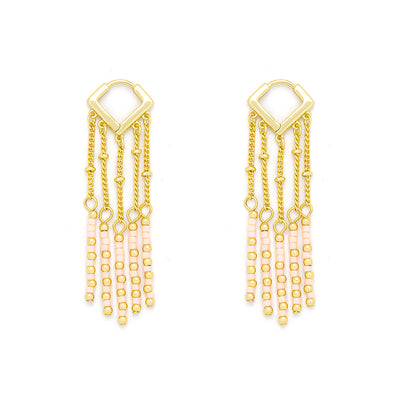 Peach Tone, Semi Precious Stone Earrings