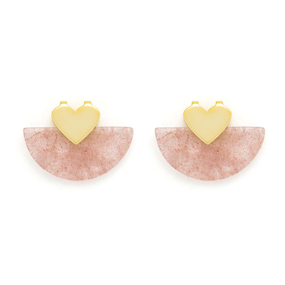 Strawberry Quartz Semi Precious Stone Earrings