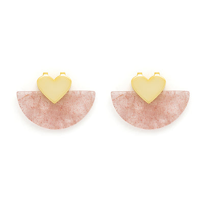 Strawberry Quartz Semi Precious Stone Earrings