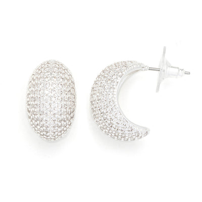 Crystal Encrusted Chunky Hoop Earrings