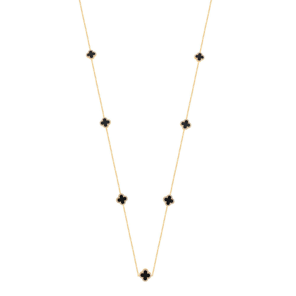 Estella Black Resin Long Necklace