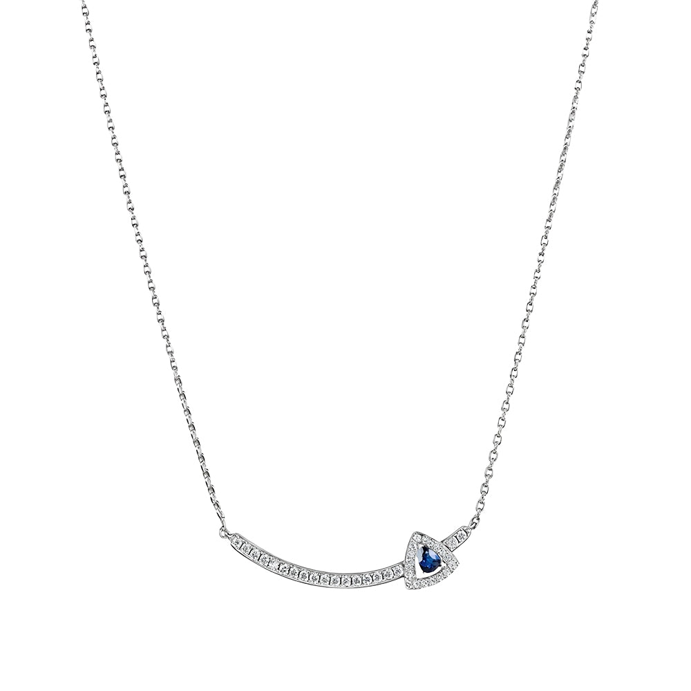 The Bar Necklace With Sapphire CZ