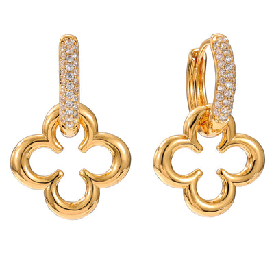 The Pink Box Clover & Crystal Earrings