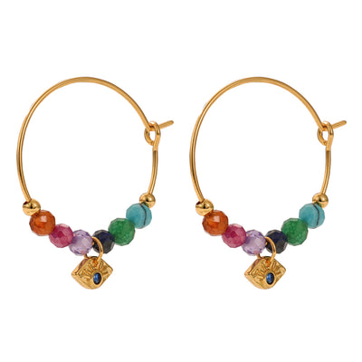 The Pink Box Mixed Semi Precious Stones Earrings