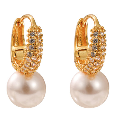 The Pink Box Pearl & Crystal Earrings