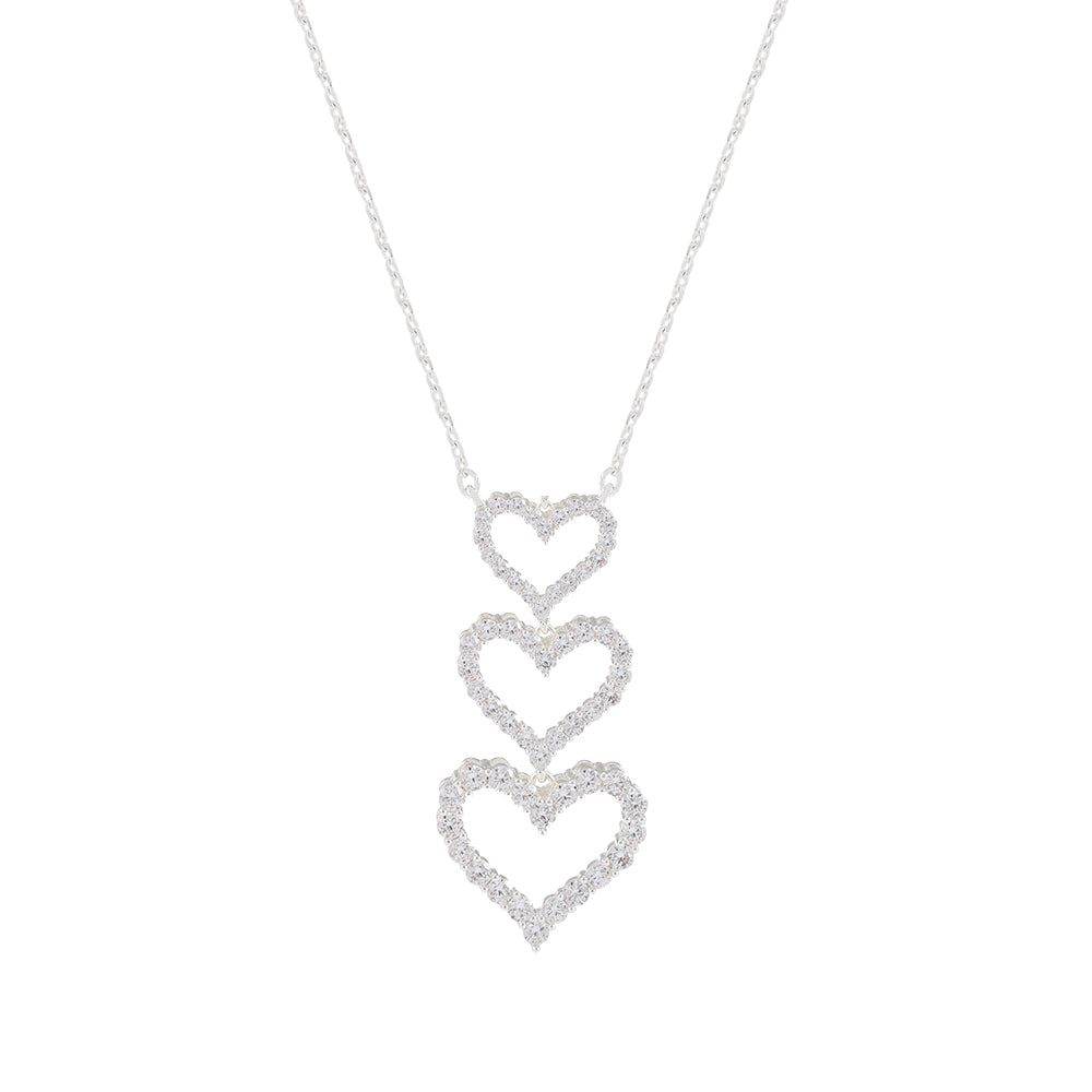 Three Heart Drop Necklace