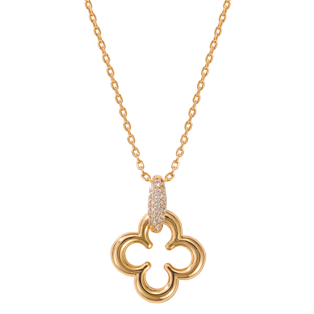 The Pink Box Clover & Crystal Pendant