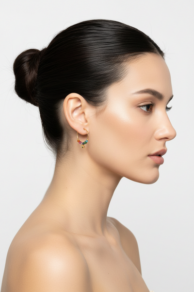 The Pink Box Mixed Semi Precious Stones Earrings