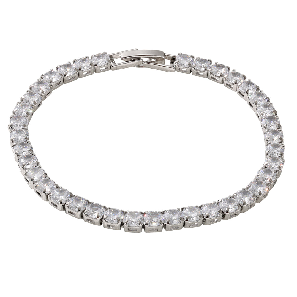 Tennis Bracelet, Rhodium 4mm
