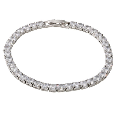 Tennis Bracelet, Rhodium 4mm