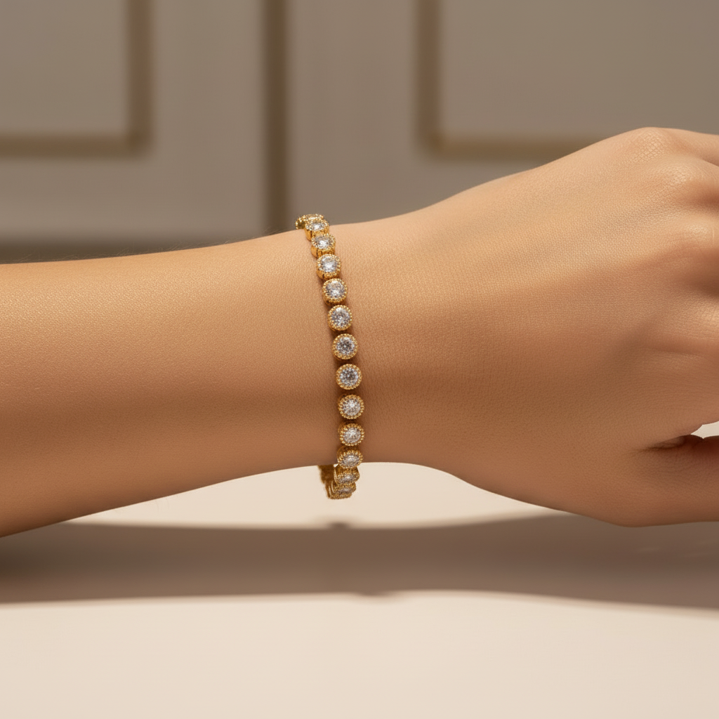 Danna Gold Tennis Bracelet
