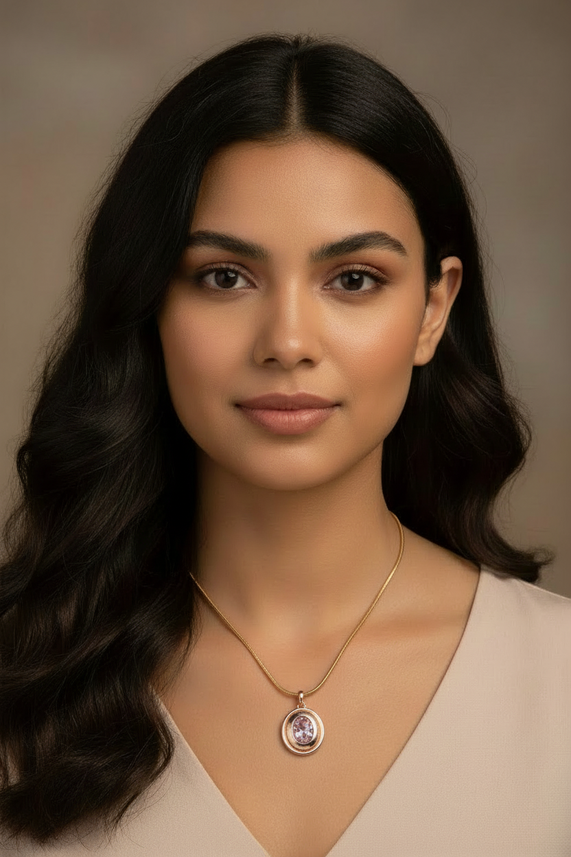Pink Mixed Metal Necklace