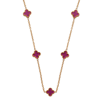 Lavender Clover Necklace