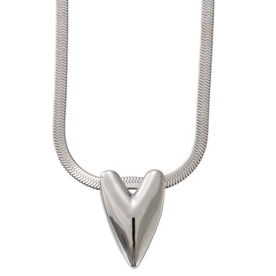 Contemporary Style Silver Plated Heart Necklace