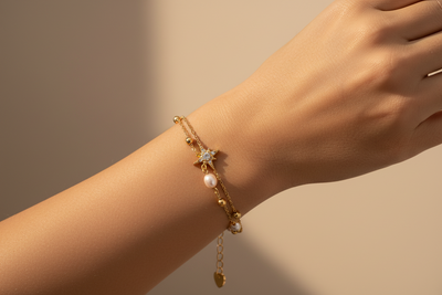 Lilith Shell Pearl & Crystal Bracelet