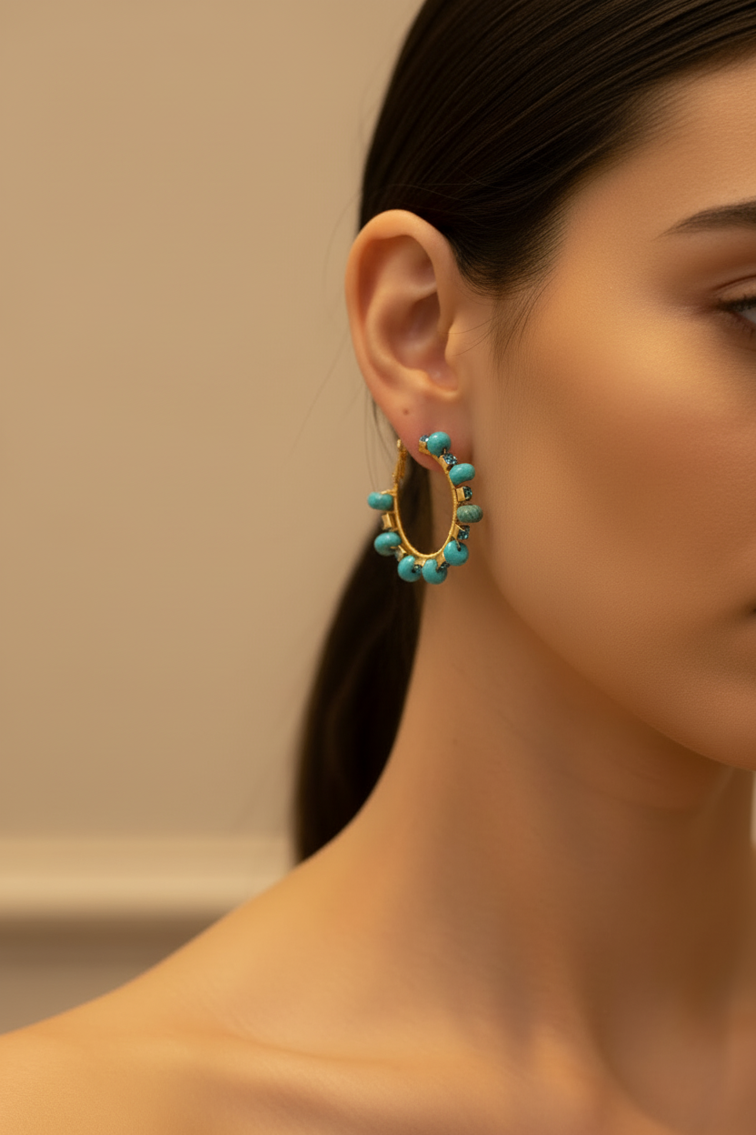 Ana Turquoise Hoops