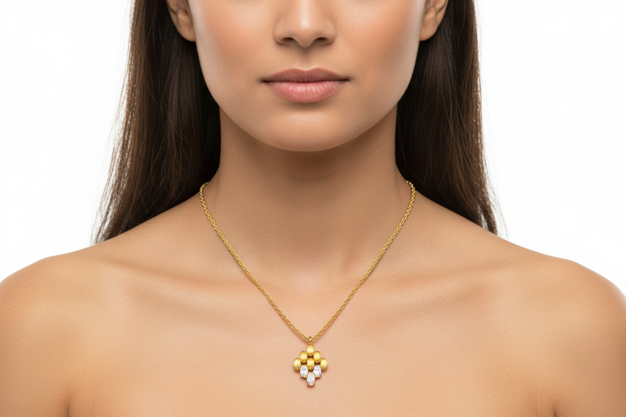 Aubrey Brushed Gold Plated Necklace