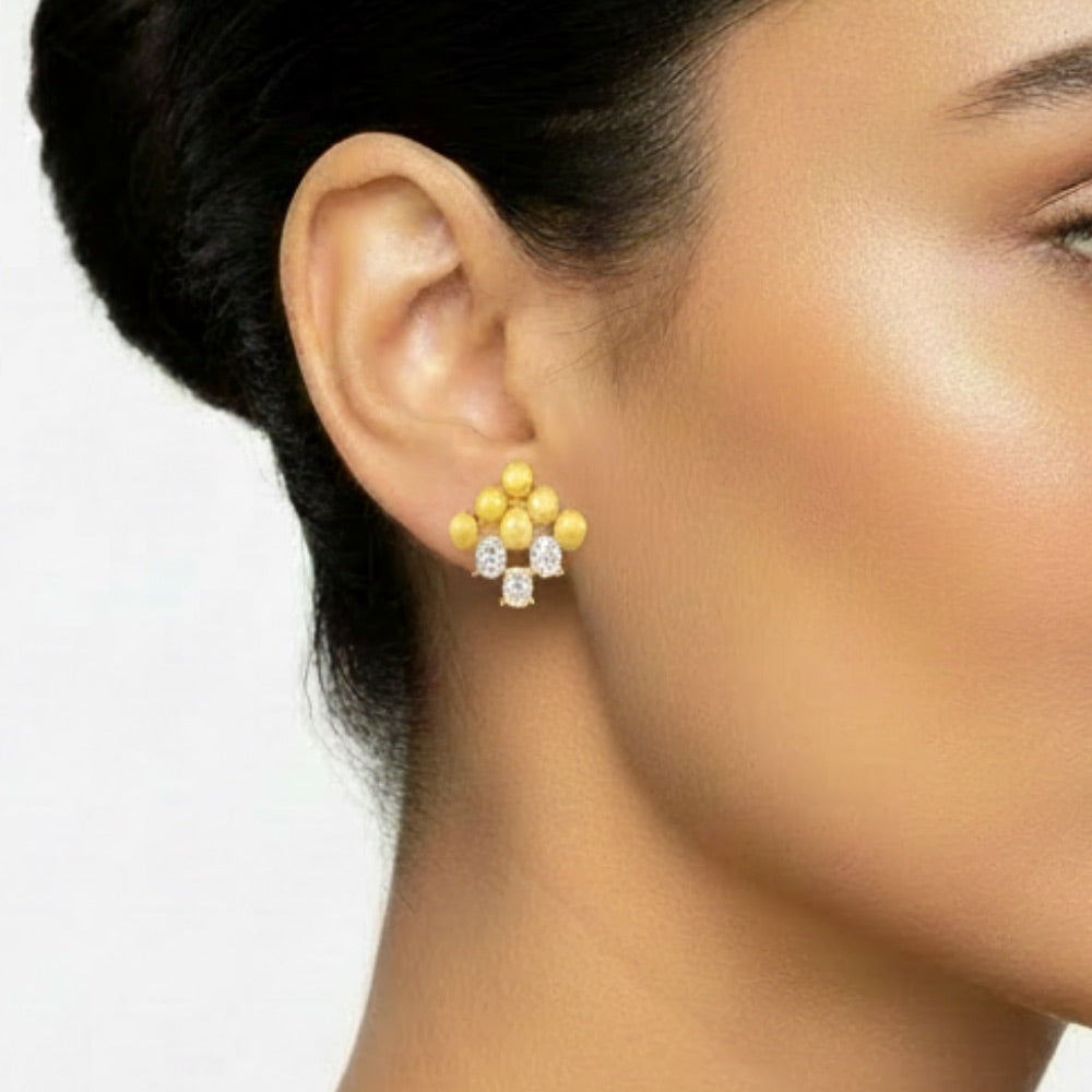 Aubrey Brushed Gold Plated Earrings