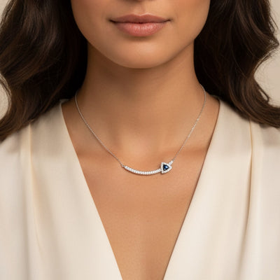 The Bar Necklace With Sapphire CZ