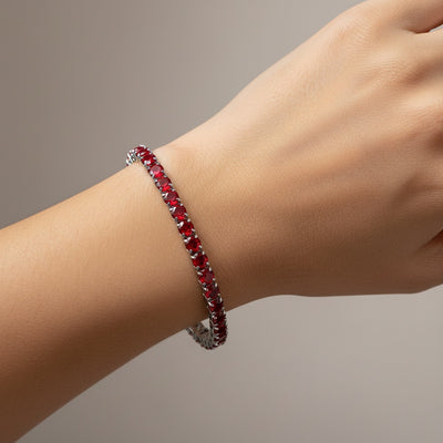 Tennis Bracelet, Garnet 4mm