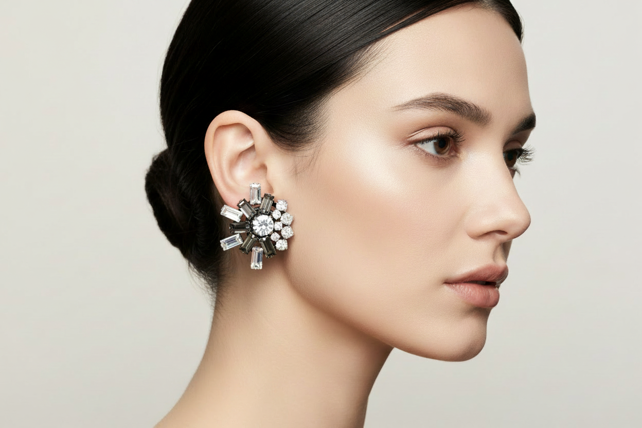 Olivia Crystal & Black Diamond Earrings