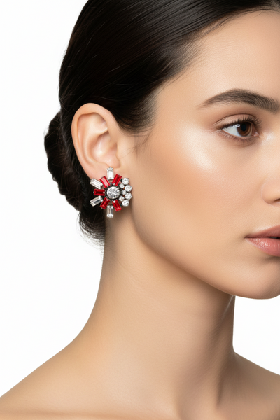 Olivia Crystal & Ruby Earrings