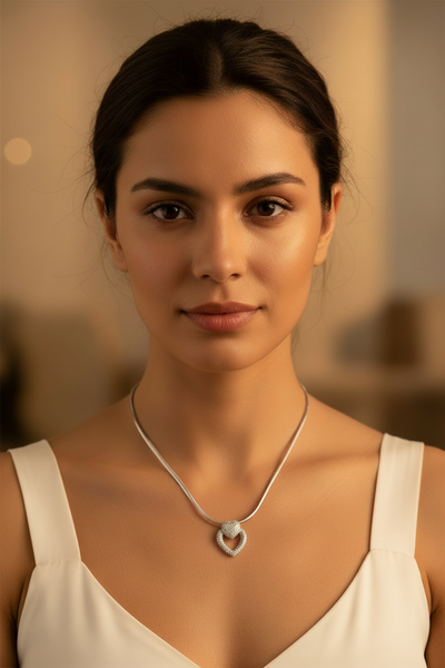 Micro Pavé Heart Necklace
