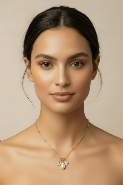 The Pink Box Freshwater Pearl & Crystal Pendant