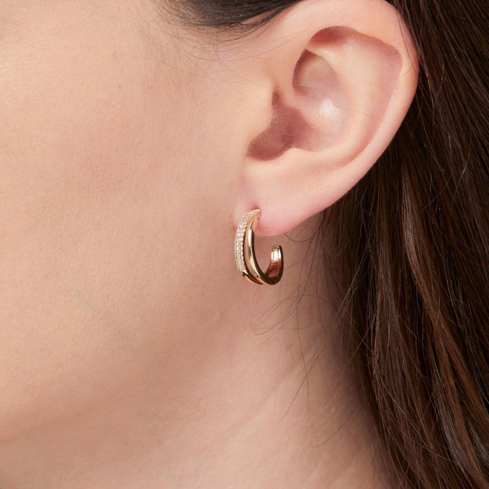Rose Gold Double Hoop Earrings