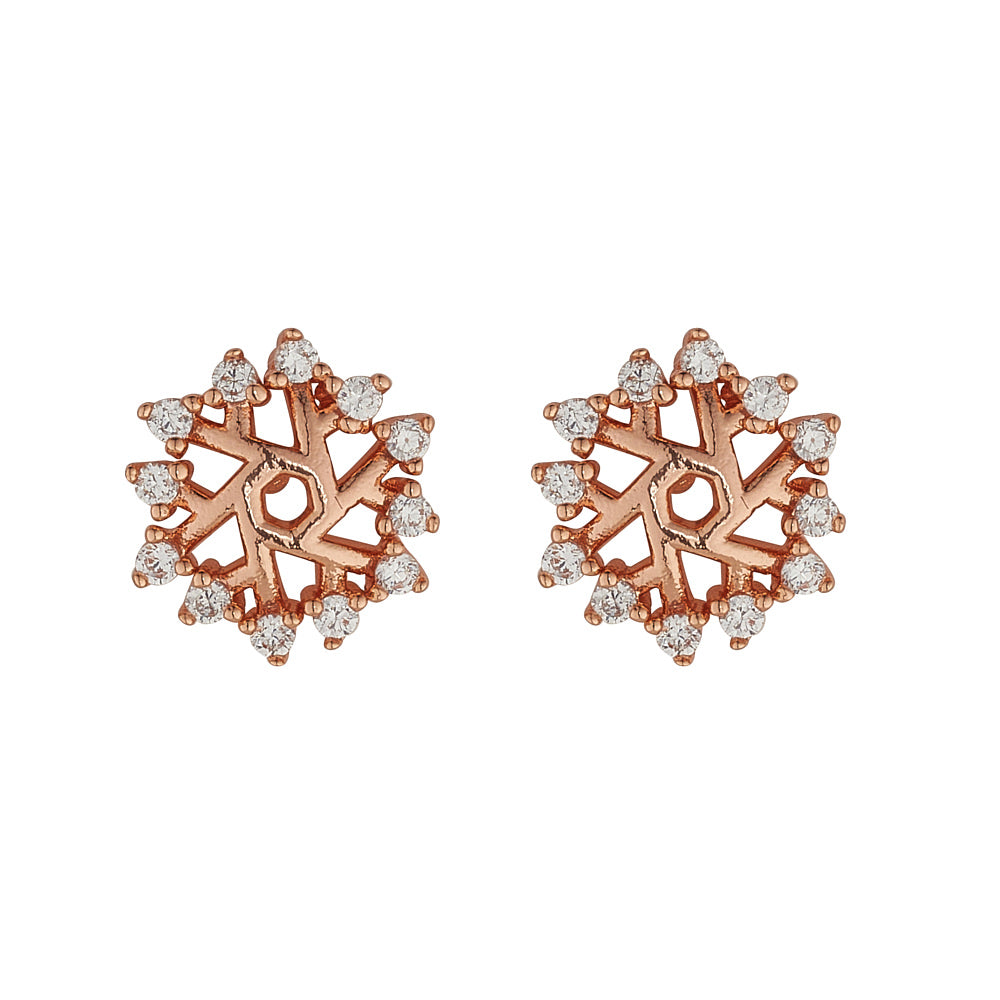 Snowflake Rose Gold Earrings