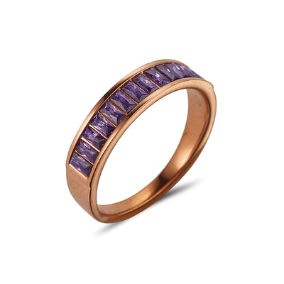 Londyn Rose Gold & Amethyst CZ Ring #8