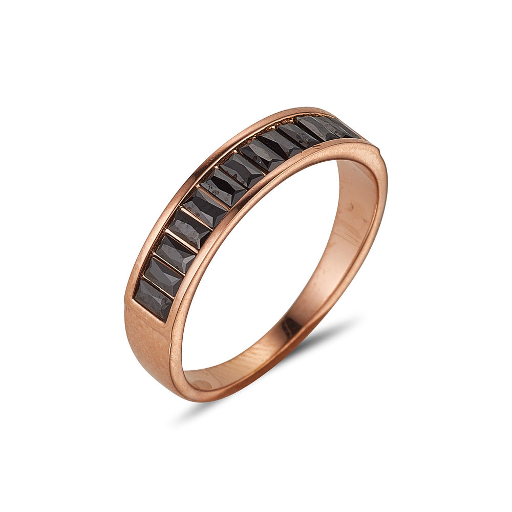Londyn Rose Gold & Black CZ Ring #8