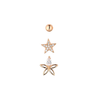Harper Rose Gold Tri Set Earrings