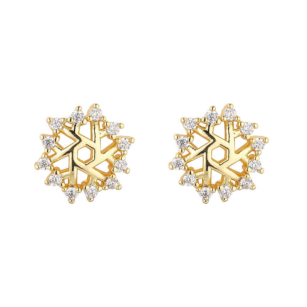 Snowflake Gold Earrings