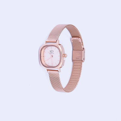 Rose Gold Mesh Band Watch