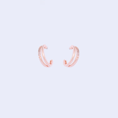 Rose Gold Double Hoop Earrings