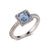 Blue CZ Rhodium Ring Size 8