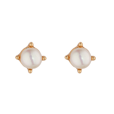 Freshwater Pearl Studs, Gold